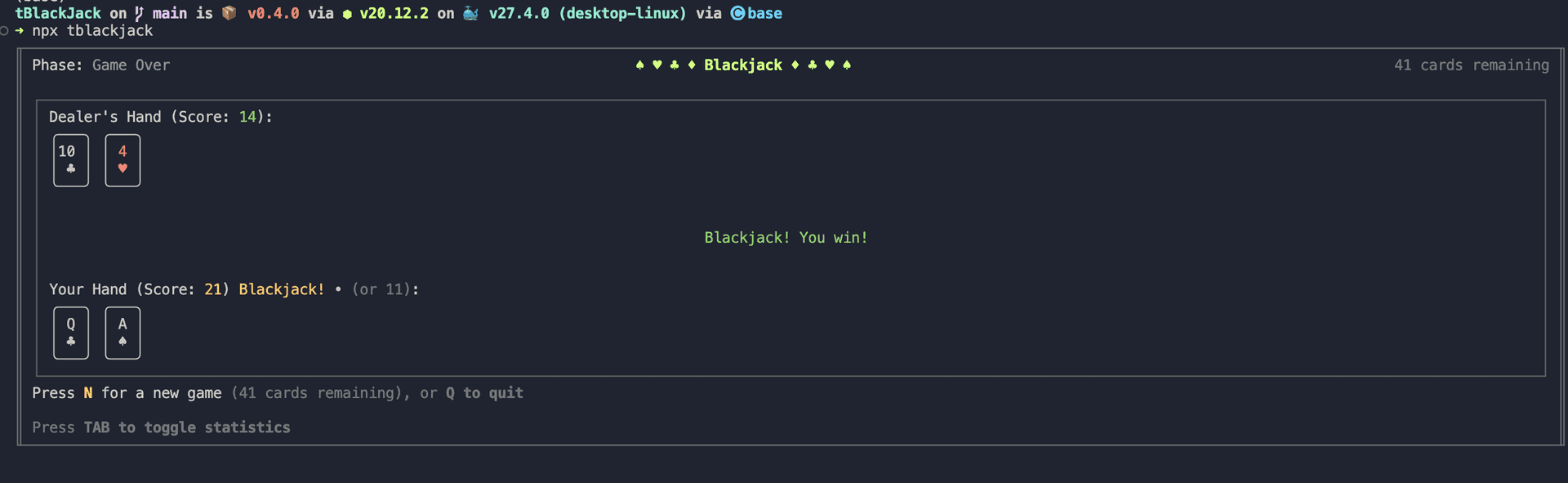 tBlackjack