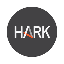 HARK logo on a black background