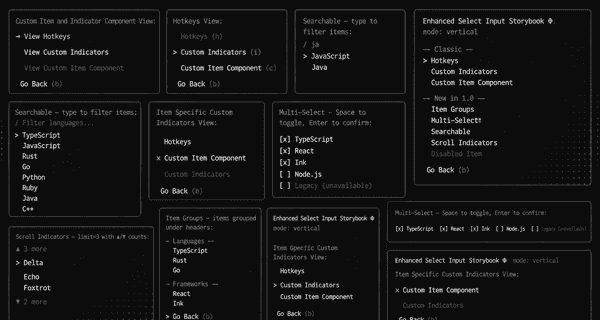 Featured image for ink-enhanced-select-input 1.0 — headless hook, multi-select, search, and groups