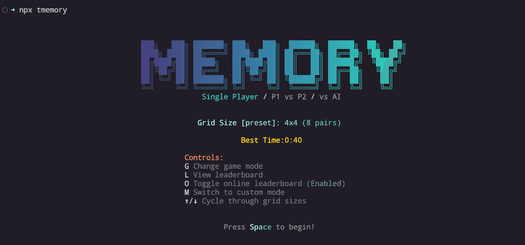 MEMORY GAME