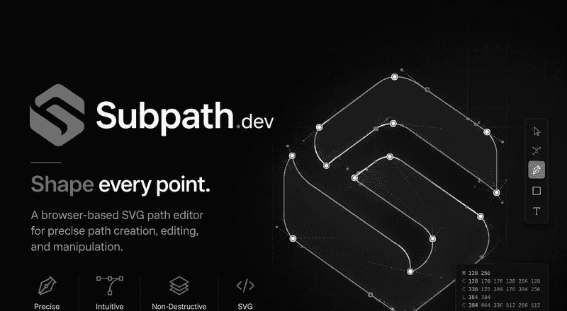 Featured image for One Year In: How SVG Path Editor evolved into Subpath