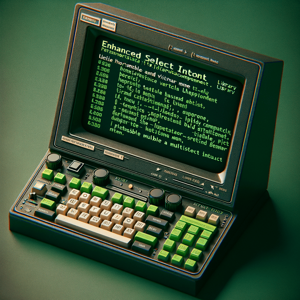 Featured image new library component called "Enhanced Select Input", A Flexible Horizontal & Vertical Menu builder Component for the terminal that allows developers to build rich command line applications. These are text based menus that are in computer terminals. The menus can render vertically or horizontally. The graphic should be relatively basic terminal screen showcasing a flexible multi-select input menu with an indicator