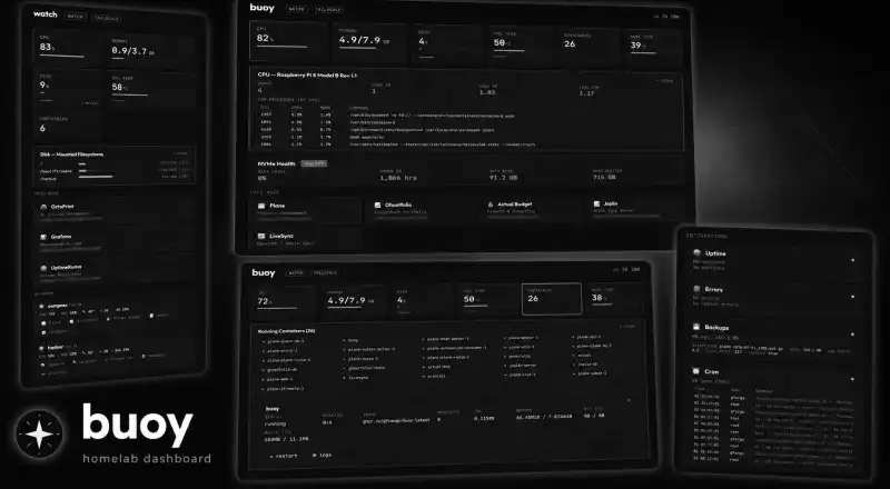 Featured image for Buoy: A Per-Node Homelab Dashboard in a Single Container