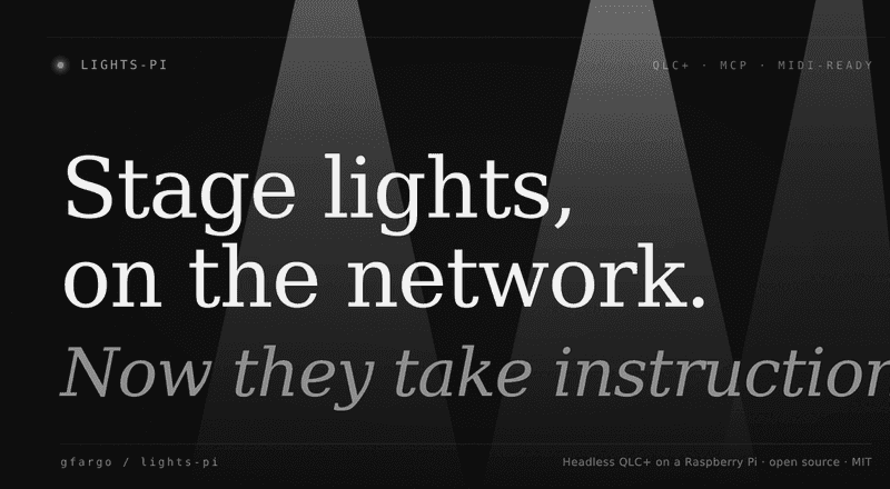 Featured image for Building Lights Pi: a friendlier face for QLC+ in a studio
