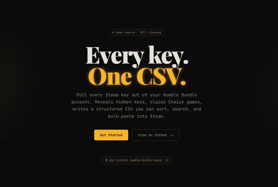 "EveryKey: One CSV."