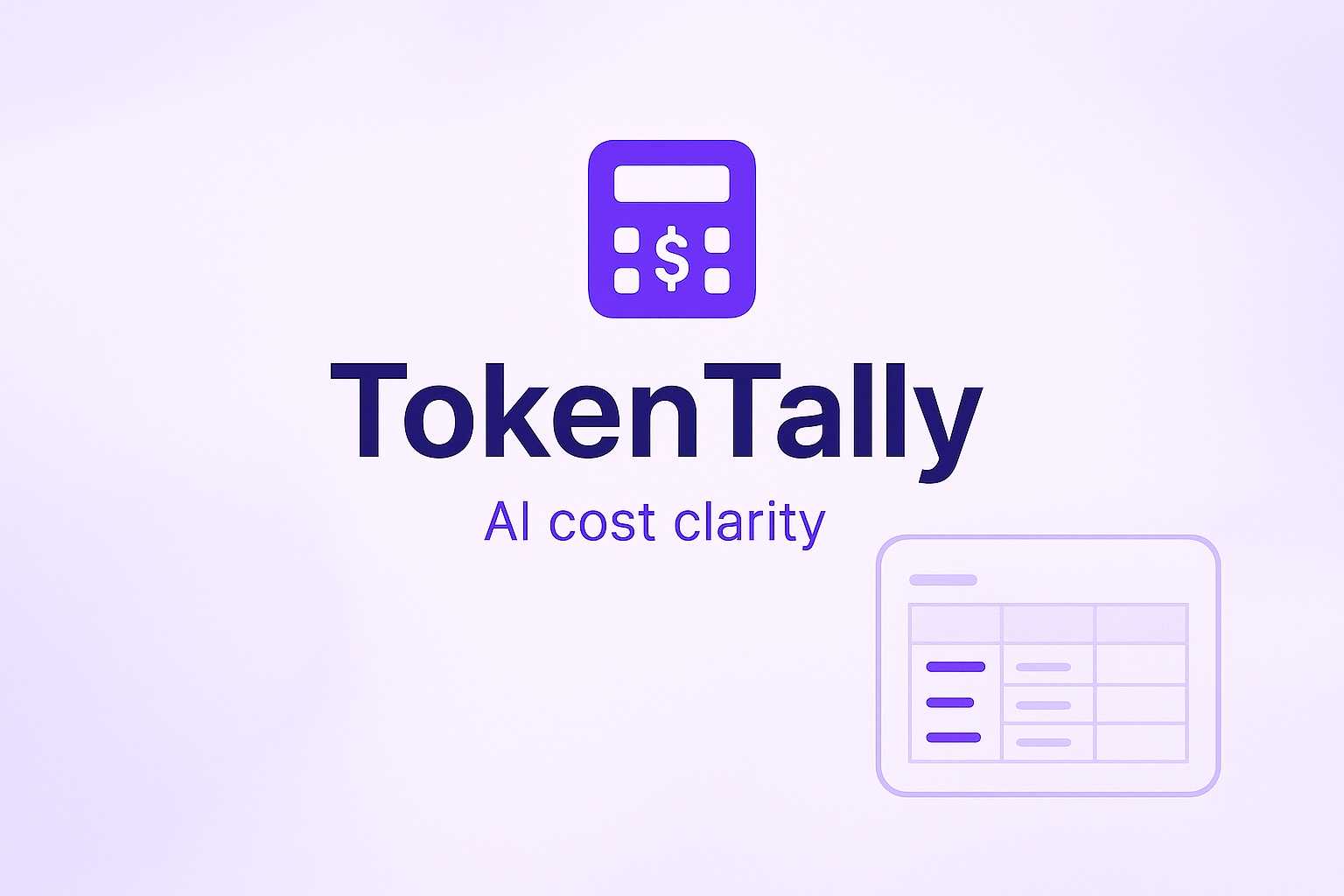 TokenTally — AI cost clarity