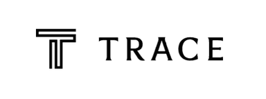 T TRACE logo of white text on a black background